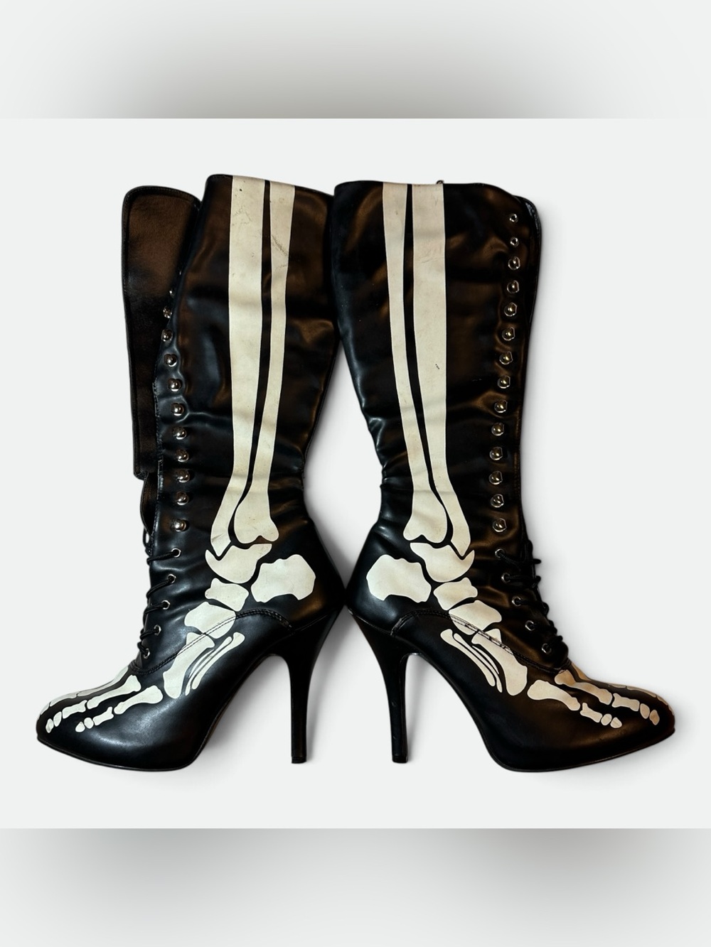 Funtasma by Pleaser X-RAY-220 Knee-High Skeleton Boots Halloween